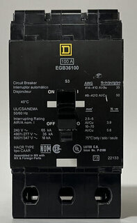SQD - EGB36100 - 100A 3P 600V Breaker Product Image